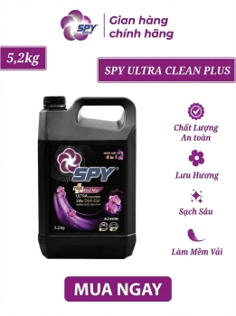 Nước Giặt Xả 6 Trong 1 SPY Plus Siêu Đậm Đặc Hương Tím, Sạch Sâu, Thơm Lâu, Can 5.2kg