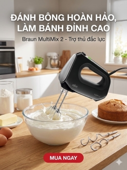 Máy Đánh Trứng Braun HM2110BK Đa Tốc Độ – Công Suất Mạnh, Đánh Nhuyễn Nhanh Chóng
